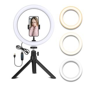 Tygot 12 inch ring light with 7 feet tripod stand for YouTube and mobile creators in India