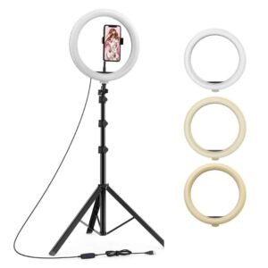 Amazon Basics 10-inch Ring Light with Tripod Stand for YouTube and mobile vlogging in India