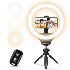 UBeesize 10 inch ring light with tripod stand and phone holder for mobile content creators in India